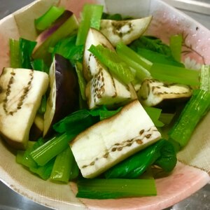 なすとチンゲン菜の温野菜サラダ♪